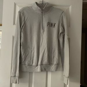 Victoria’s Secret PINK light grey quarter zip
